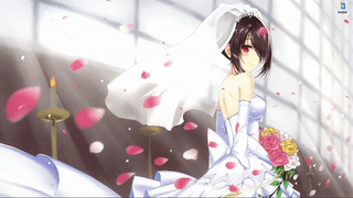 Gif Tokisaki Kurumi в белом платье (Живые обои аниме)