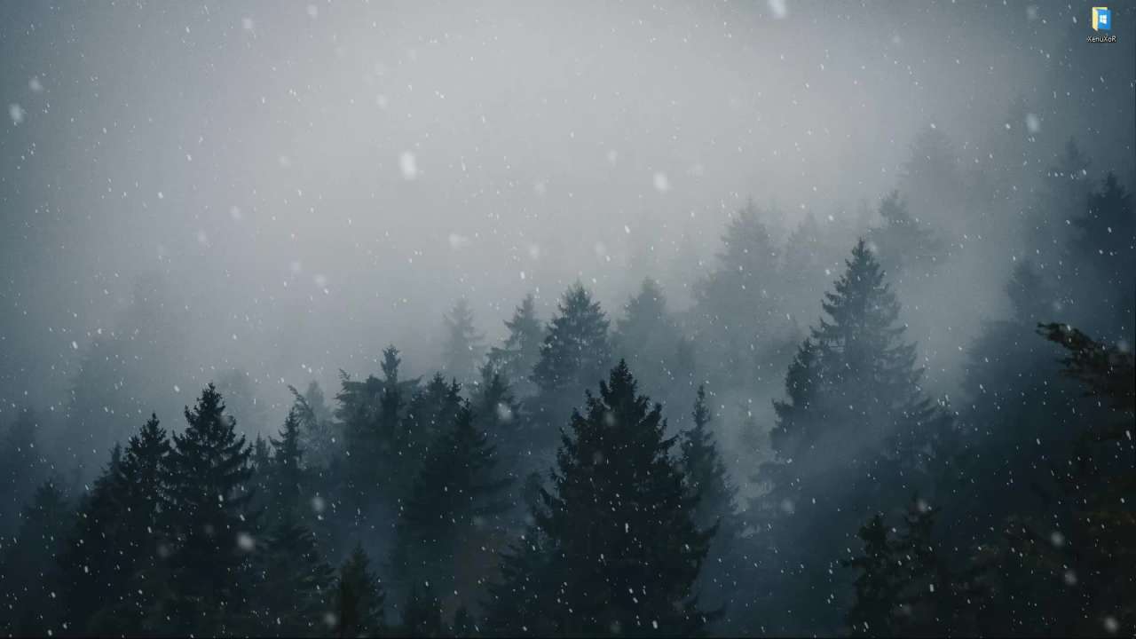 Видео Живые обои Снежный лес