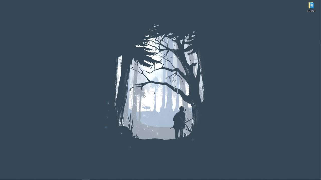Видео Живые обои Лучник в минималистичном лесу