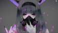 Anime girl with horns in a respirator
