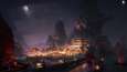 Ночной фейерверк в Китайском городе на скалах
