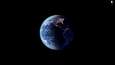 The planet Earth rotates in space