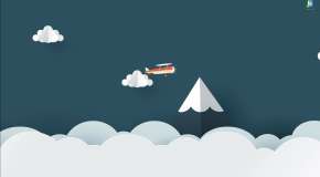 Полет на самолете над облаками