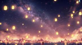 Звездное небо и множество китайских фонариков