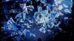 Clock on the background of crystal fragments