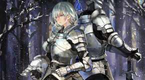 The knight girl in the winter forest