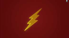 Yellow lightning on a red background