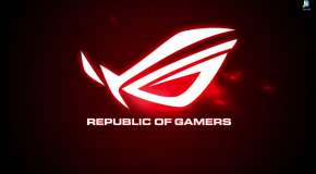 Логотип Asus ROG на красном фоне