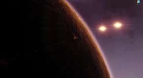 Две звезды возле планеты из Space Engine