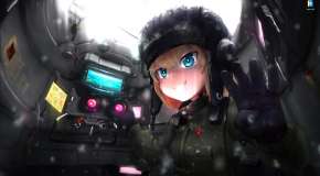 Katyusha in a tank from the anime Girls und Panzer