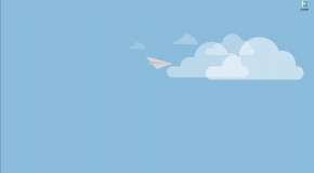 Бумажный самолетик в облаках