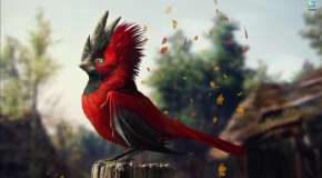 Bird with CD Projekt Red logo