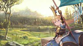 Charlotte holds a flag from Granblue Fantasy