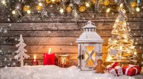 Миниатюрный рождественский праздничный двор с фонарем
