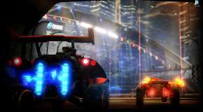 Cars go to the arena in Rocket League