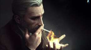 Geralt lights a cigarette from Igni