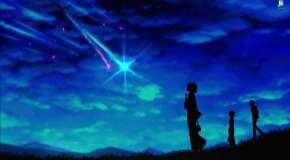 Shooting stars in the night sky from Your name