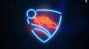 Neon sign with Rocket League logo